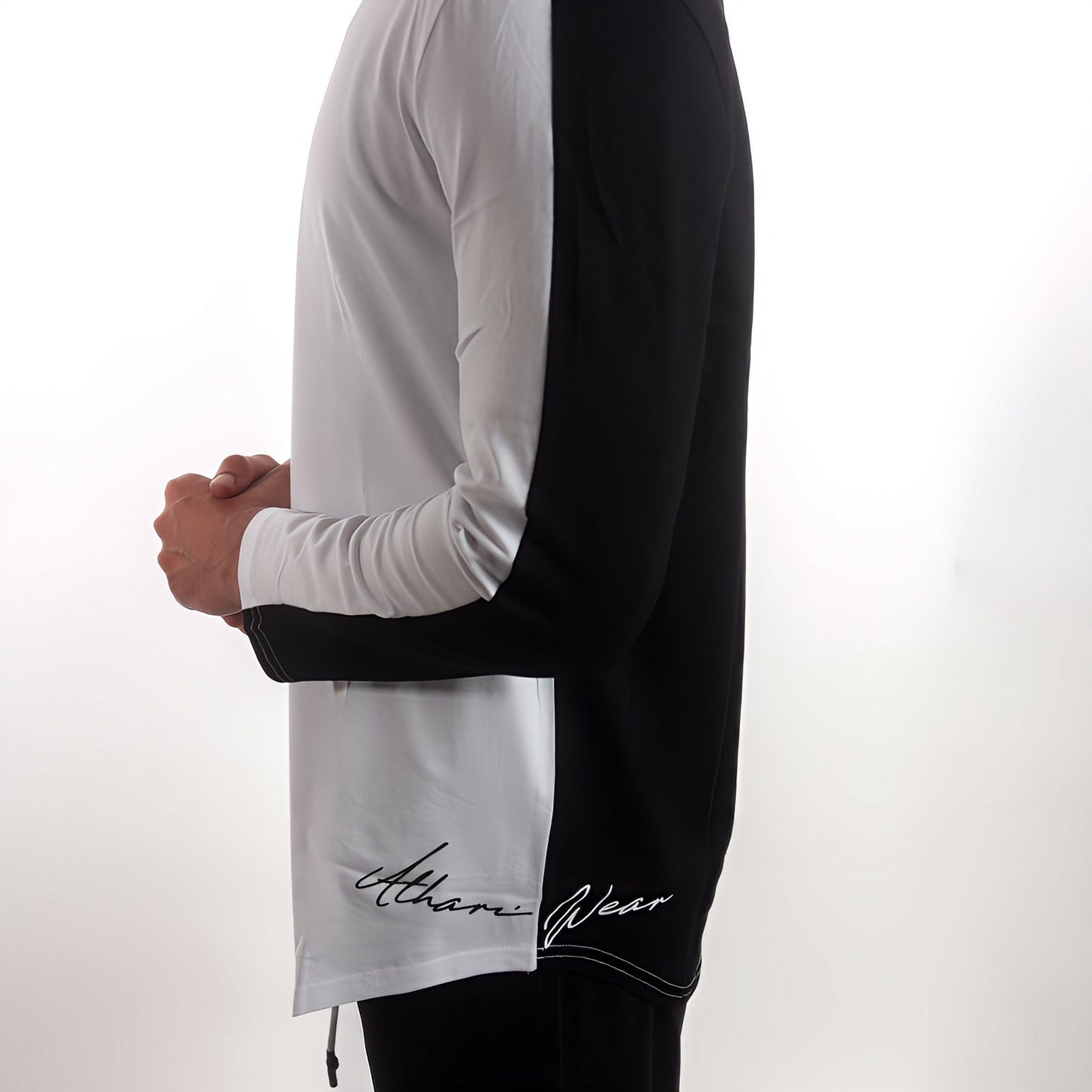 B&W Split Long - line T-shirt - AthariWear