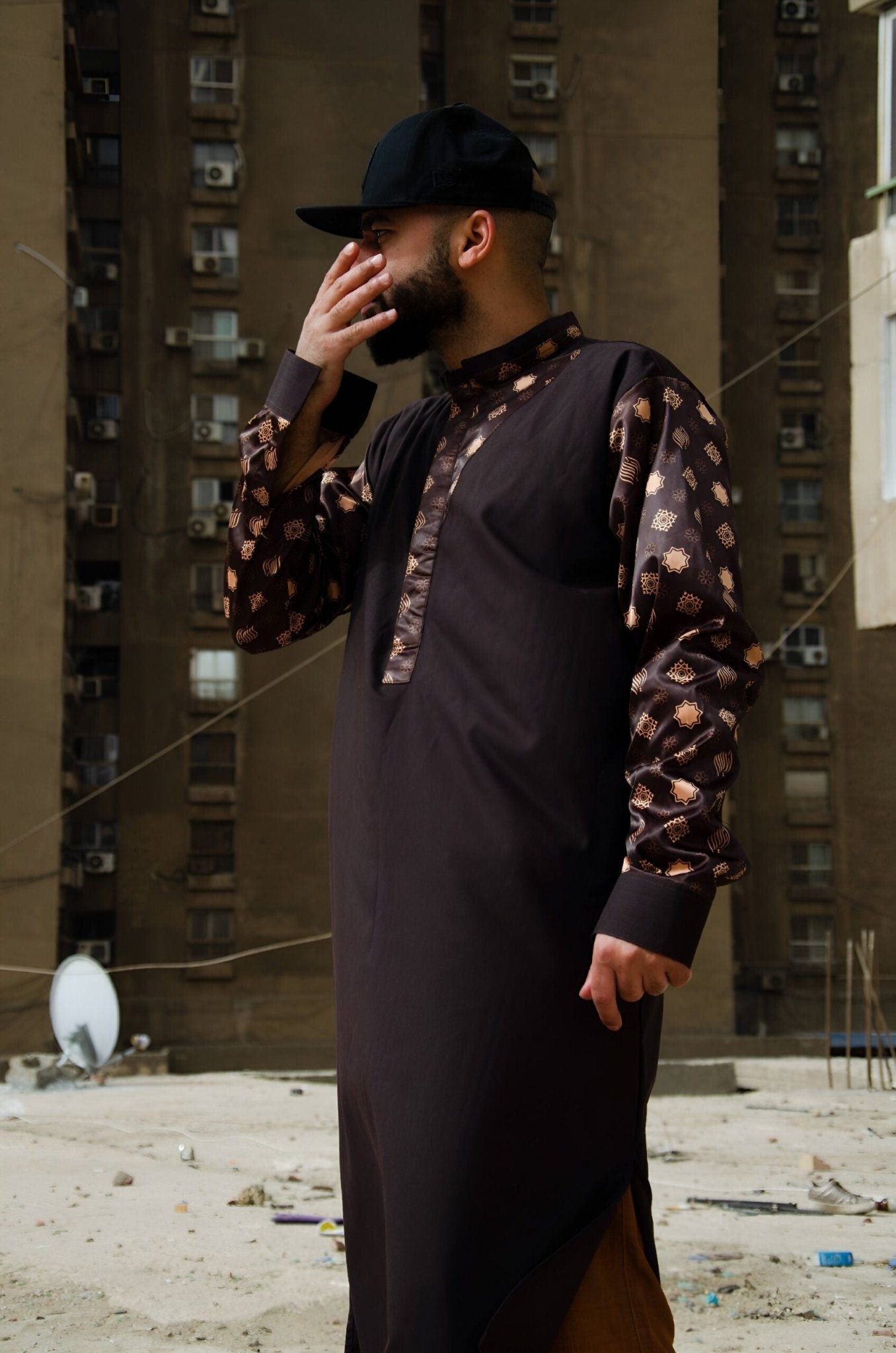 Mocha Monogram Thobe Set | Limited Edition - AthariWear