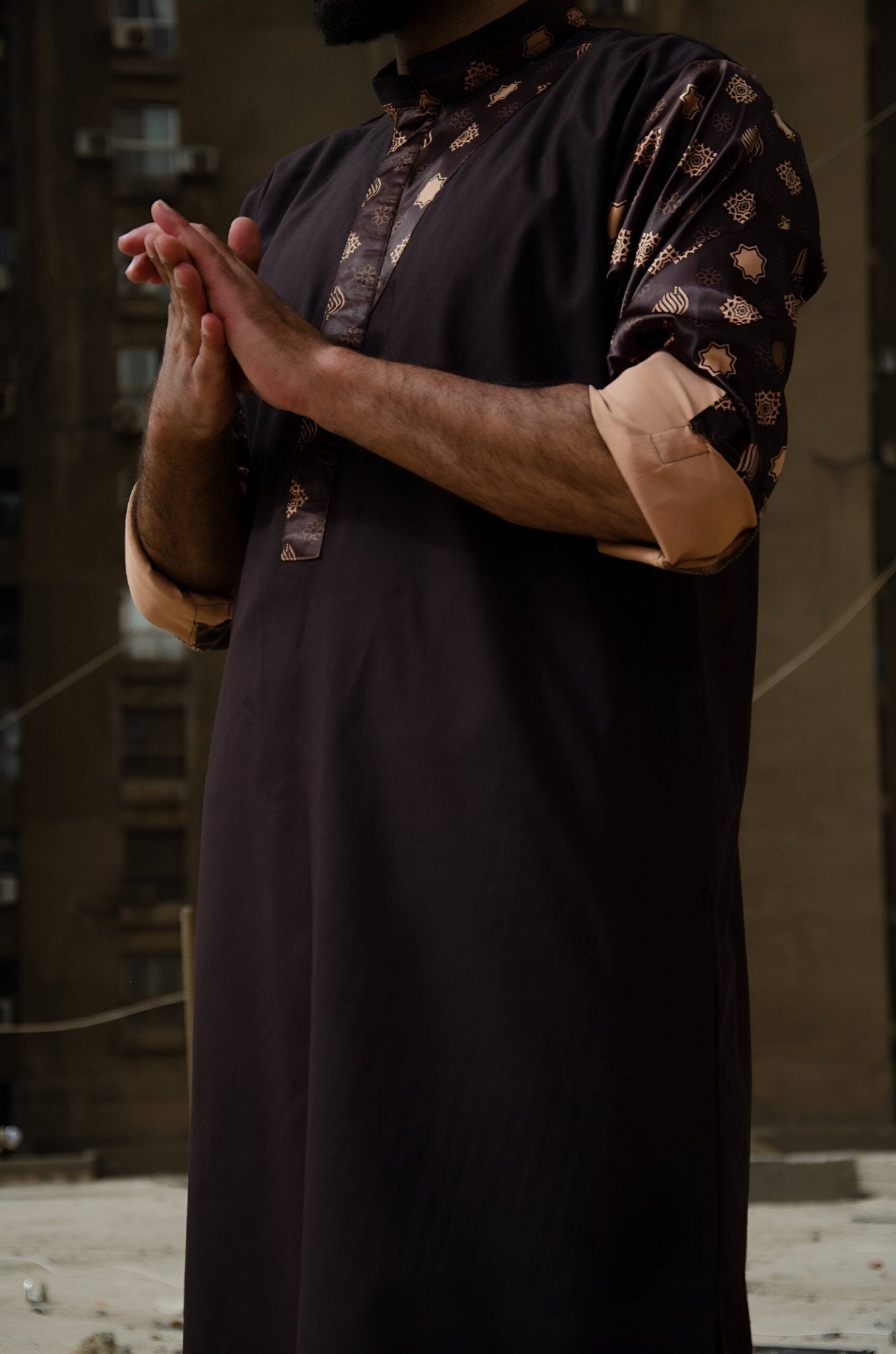 Mocha Monogram Thobe Set | Limited Edition - AthariWear