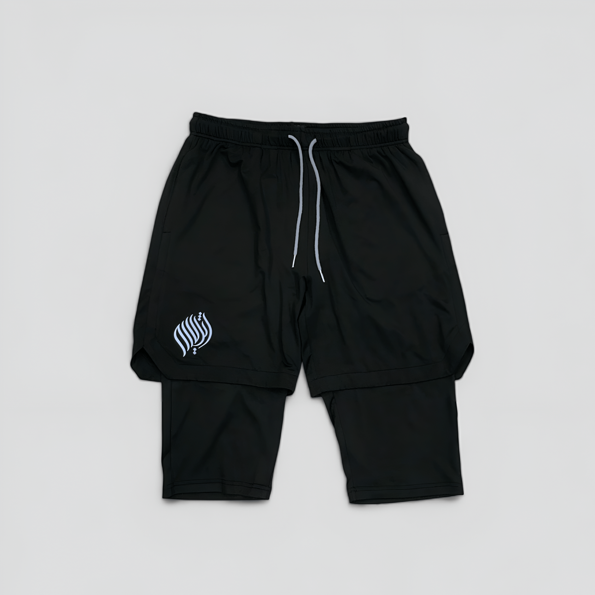 One Piece Compression Sunnah Shorts - All Black - AthariWear