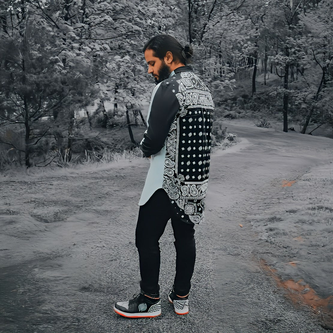 Paisley Bandana Long - line Shirt - AthariWear