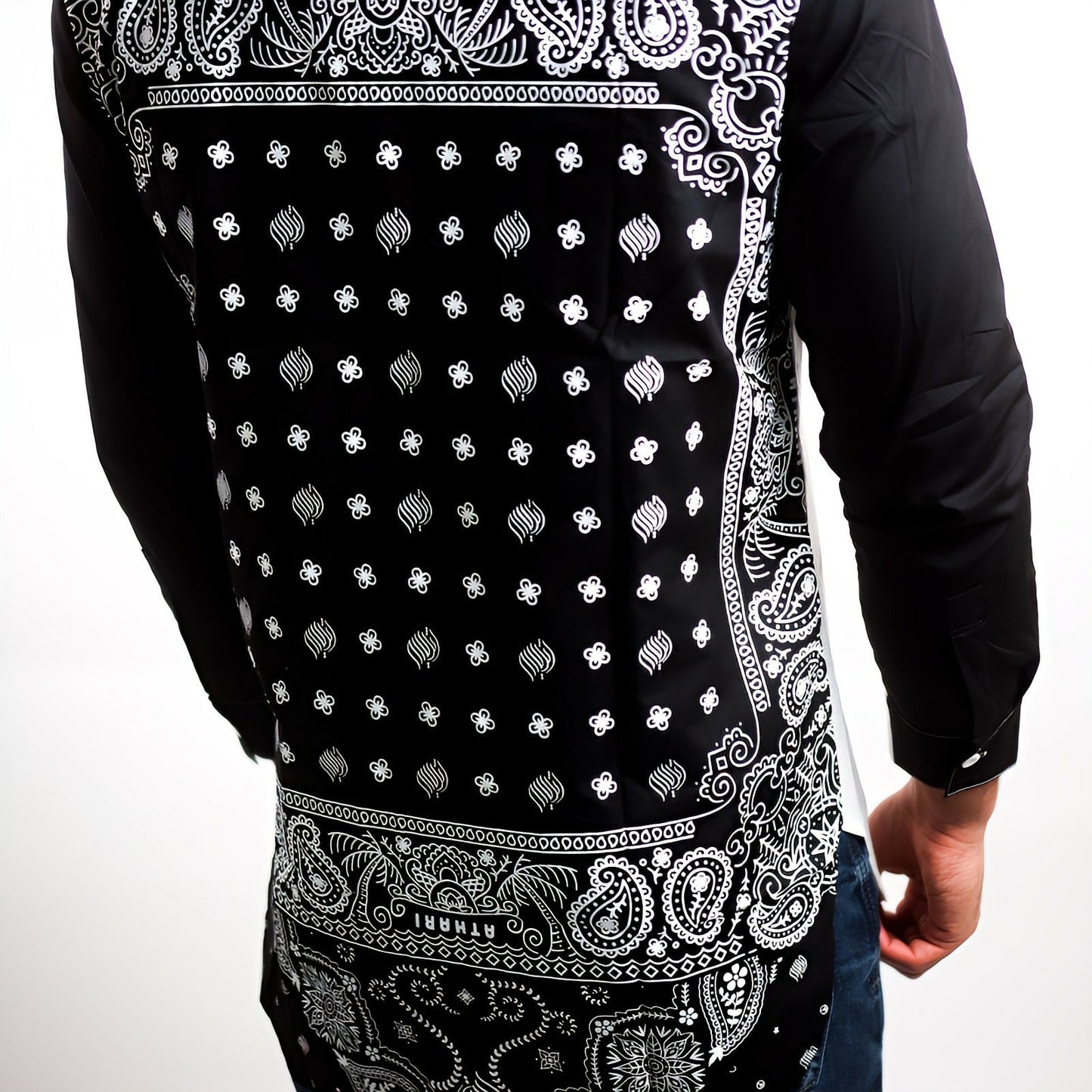 Paisley Bandana Long - line Shirt - AthariWear
