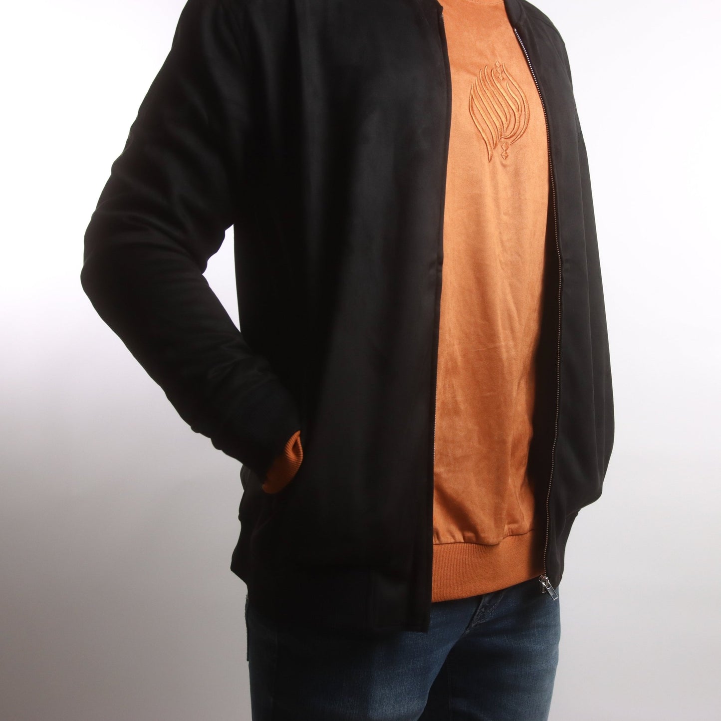 Royal Black Suede Jacket - AthariWear