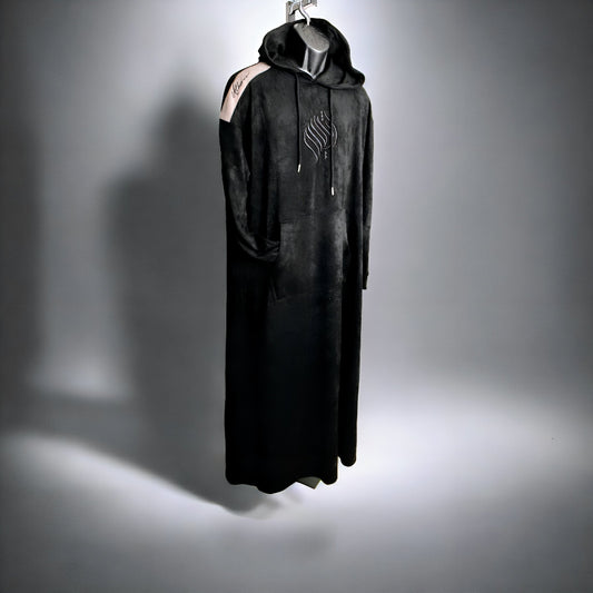 Royal Black Suede Thobe - AthariWear