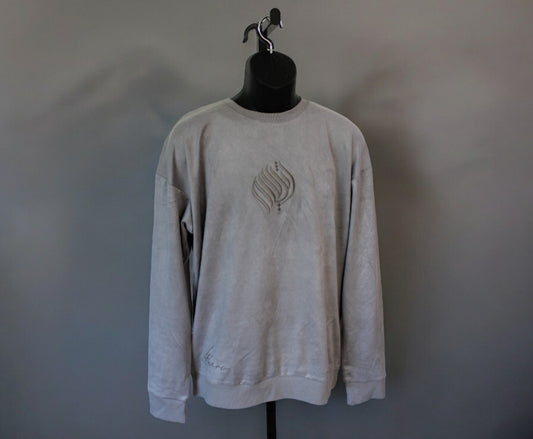 Royal Silver Grey Suede Sweatshirt - AthariWear