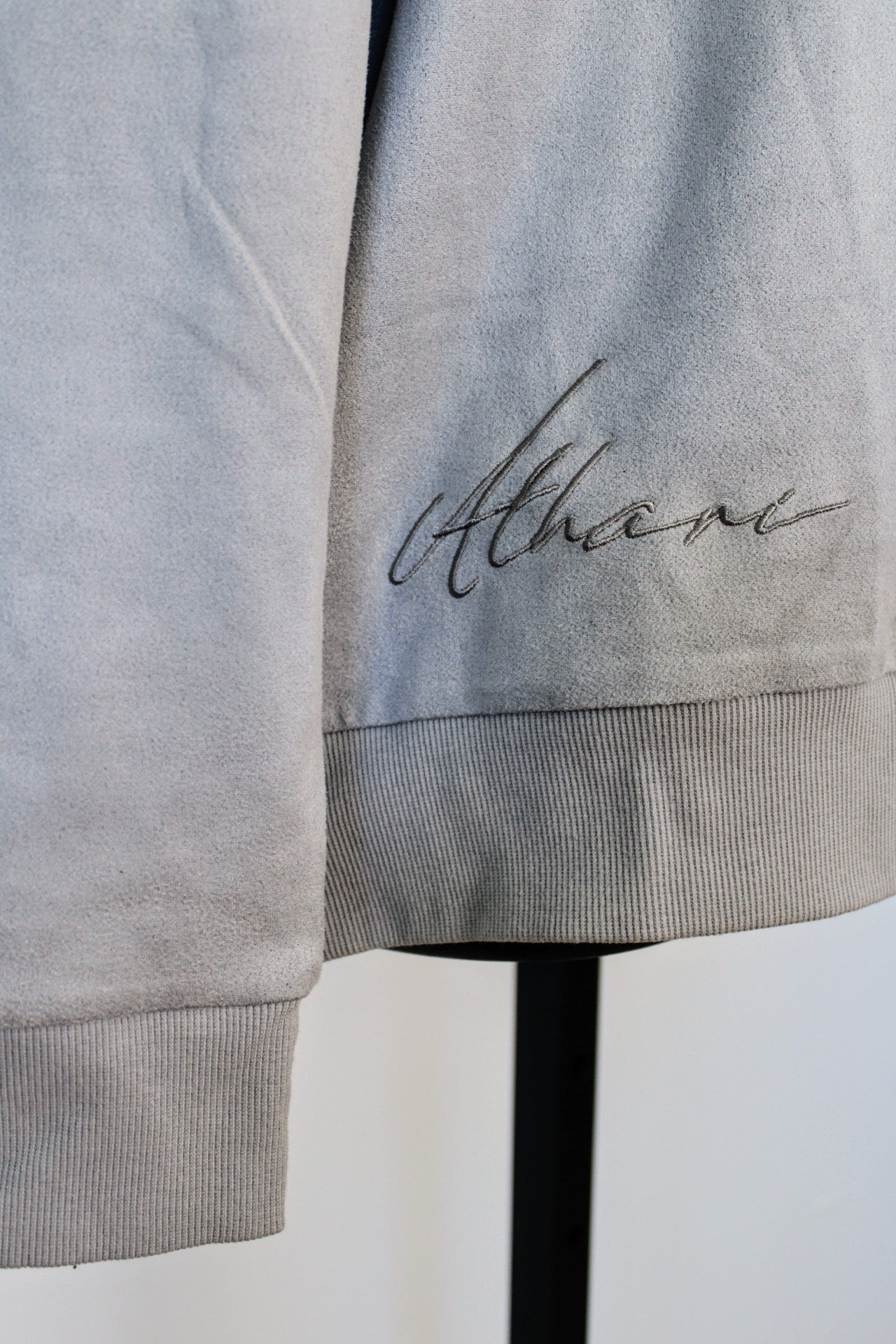 Royal Silver Grey Suede Sweatshirt - AthariWear
