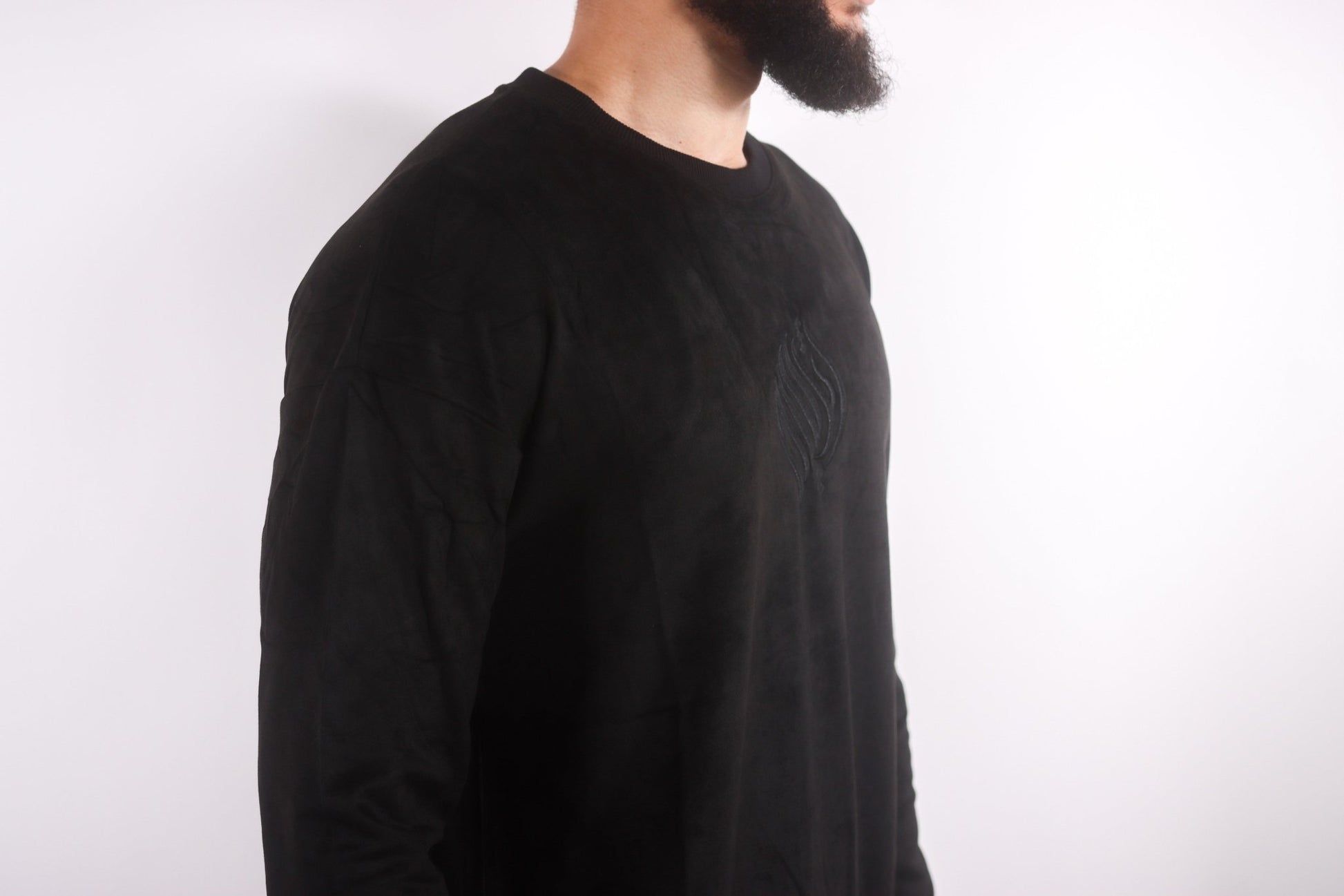 Royal Suede Sweatshirt | Black - AthariWear