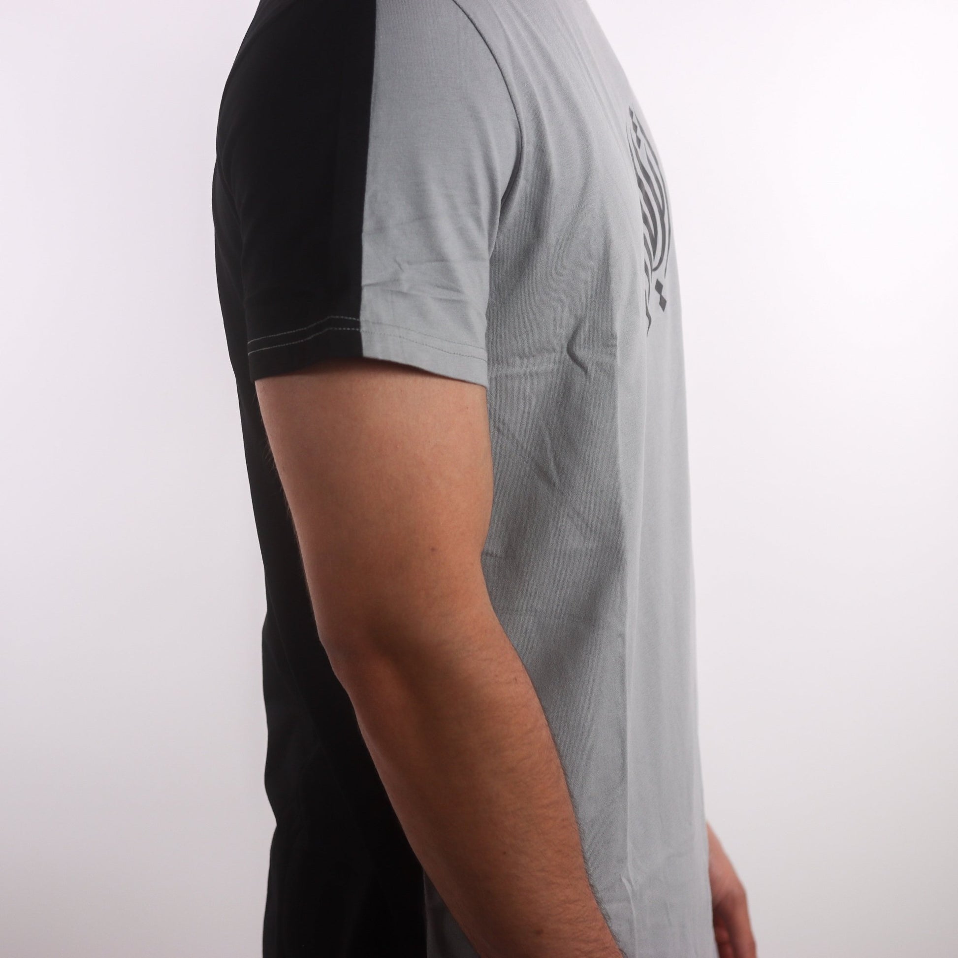 Split Long - line T-shirt | Black & Gray - AthariWear