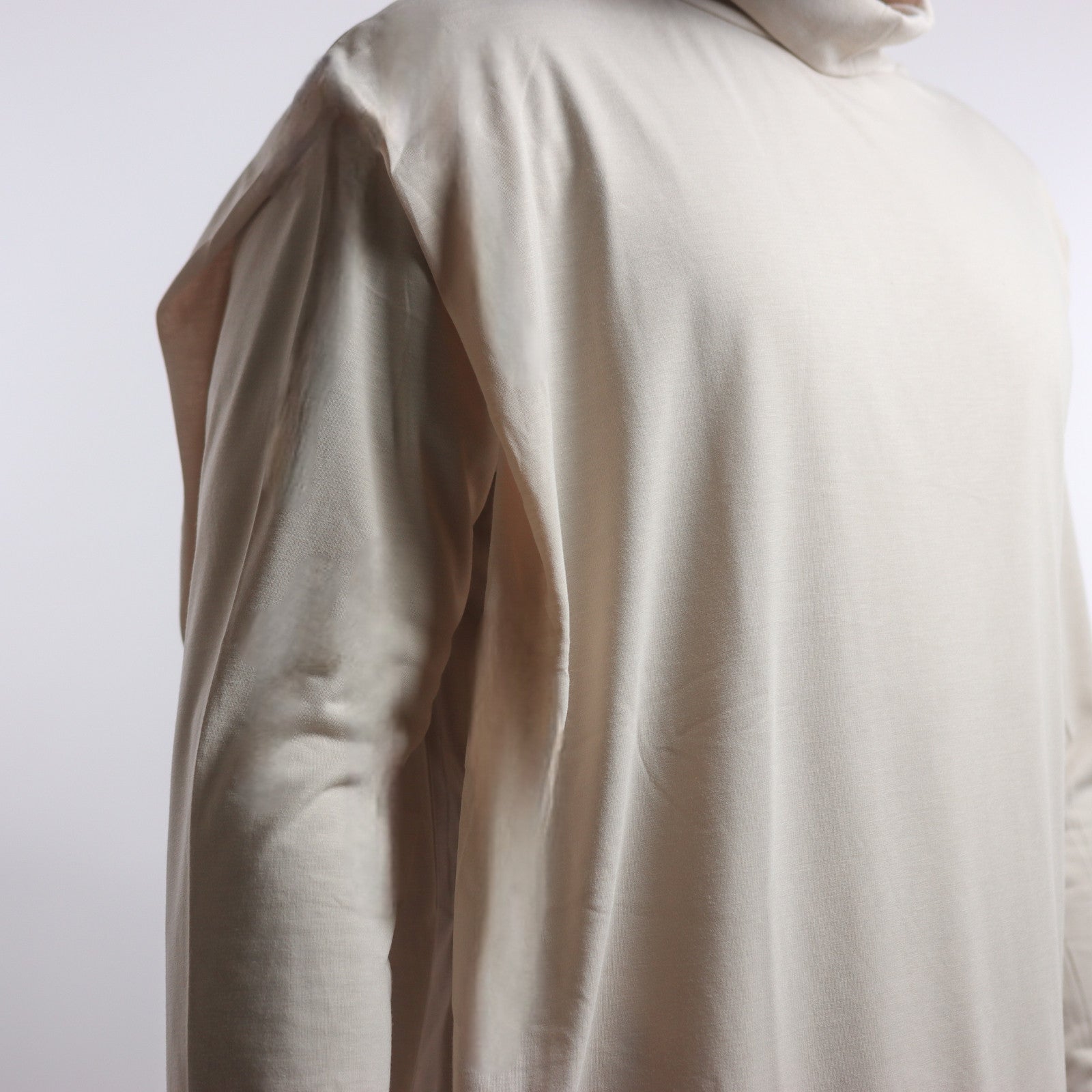 Unisex One Piece Shawl Shirt | Long - line Beige - AthariWear