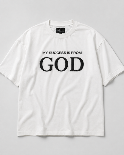 My Success Is From God | Oversized Embroidered Tee