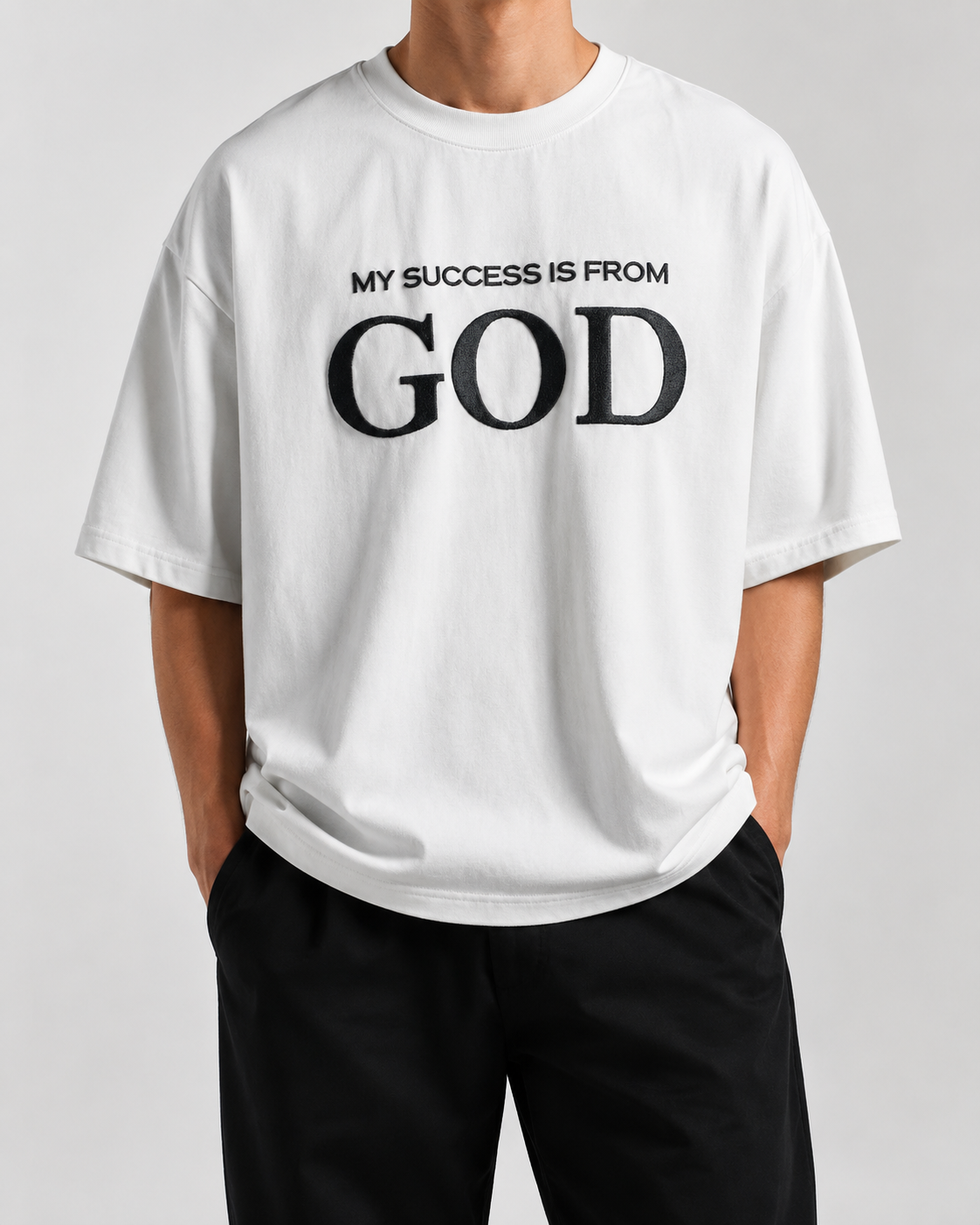 My Success Is From God | Oversized Embroidered Tee