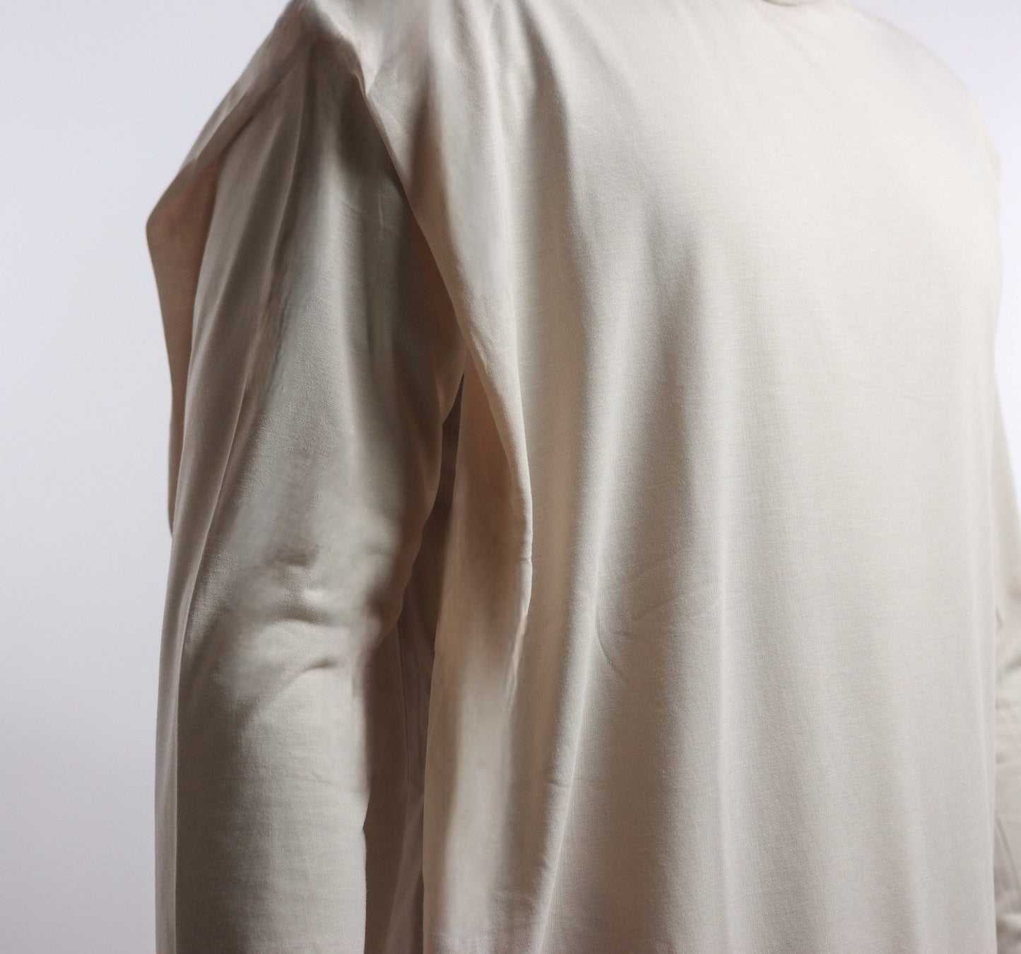 Black Unisex One Piece Shawl Shirt | Long - line | No Turtle Neck - AthariWear