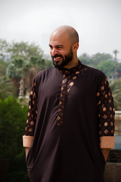 Mocha Monogram Thobe Set | Limited Edition - AthariWear