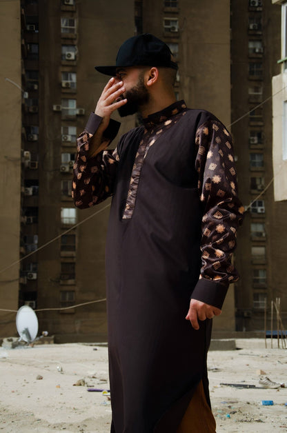 Mocha Monogram Thobe Set | Limited Edition - AthariWear