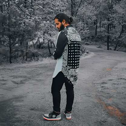 Paisley Bandana Long - line Shirt - AthariWear