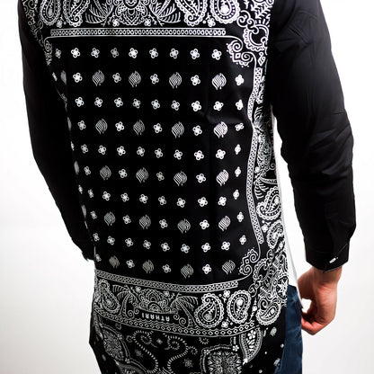 Paisley Bandana Long - line Shirt - AthariWear