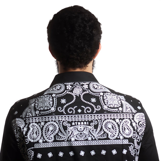 Paisley Bandana Long - line Shirt - AthariWear