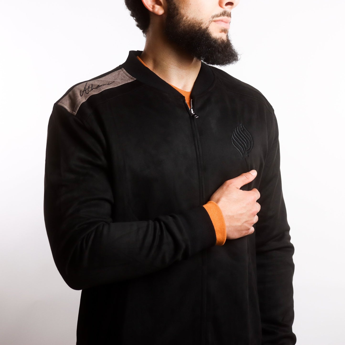 Royal Black Suede Jacket - AthariWear