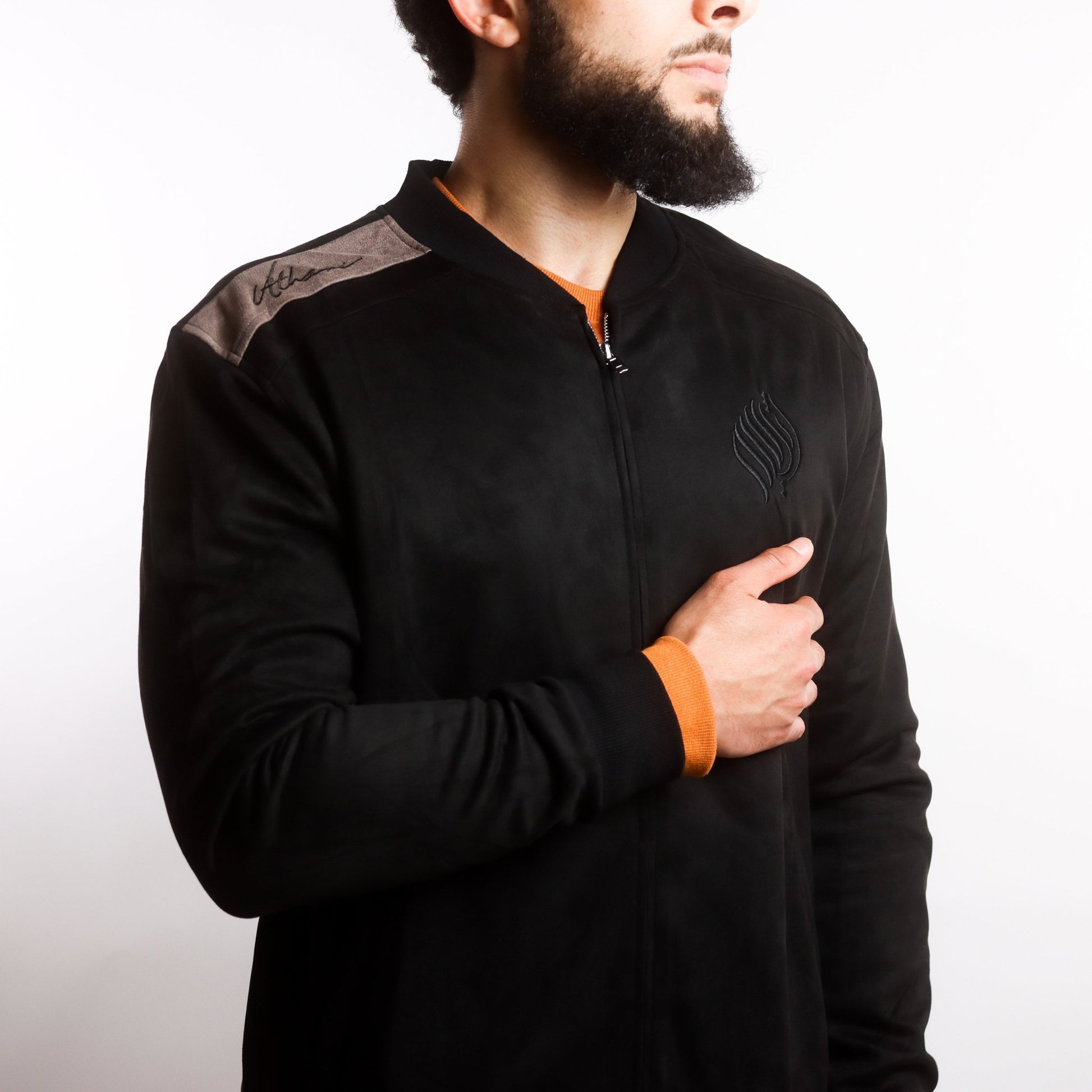Royal Black Suede Jacket - AthariWear