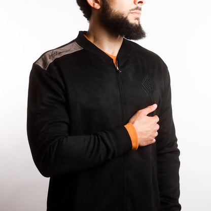 Royal Black Suede Jacket - AthariWear