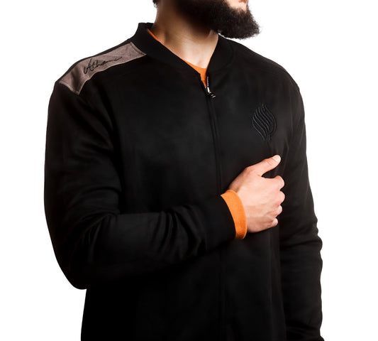 Royal Black Suede Jacket - AthariWear