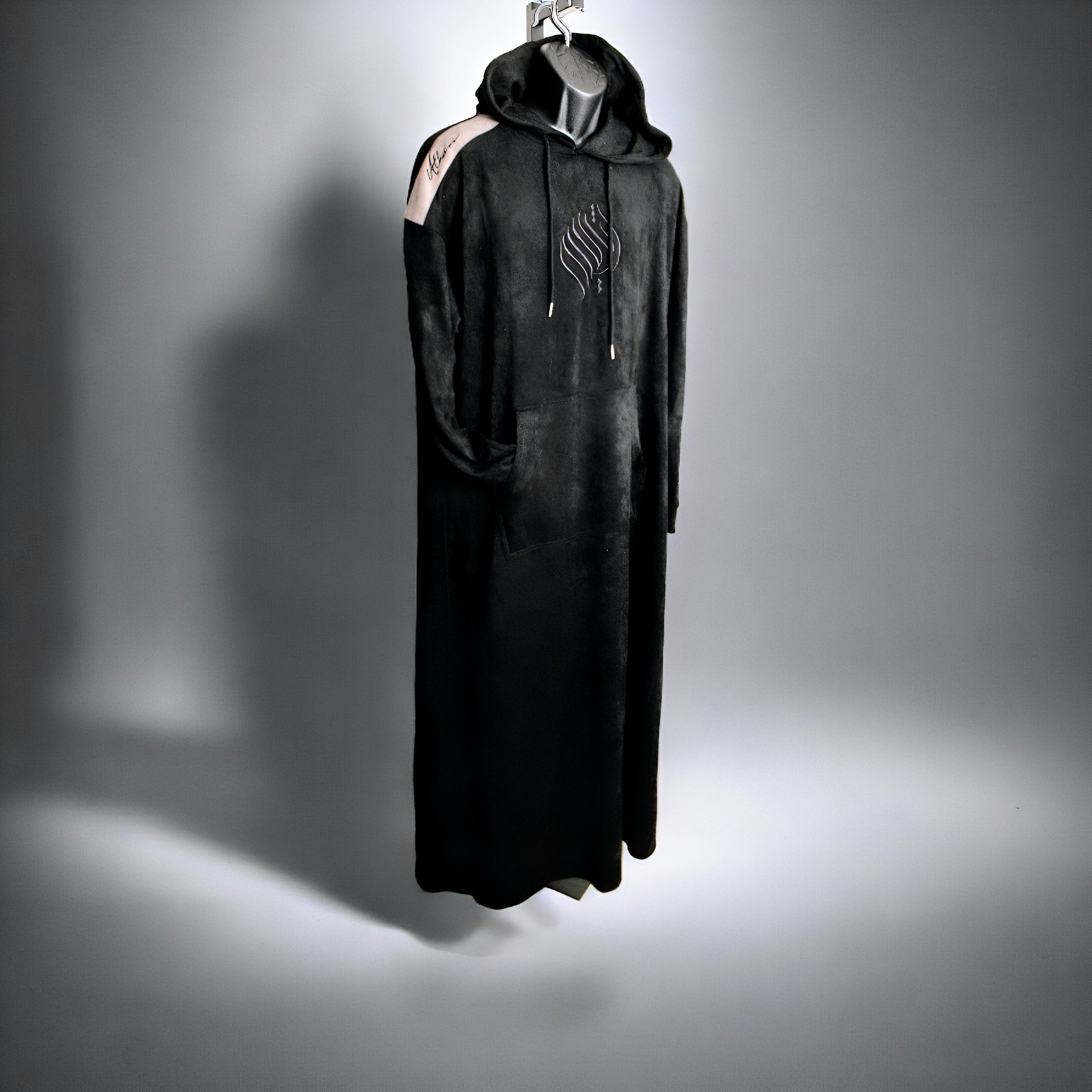 Royal Black Suede Thobe - AthariWear