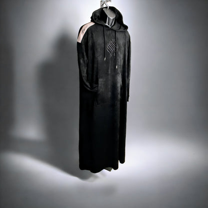 Royal Black Suede Thobe - AthariWear