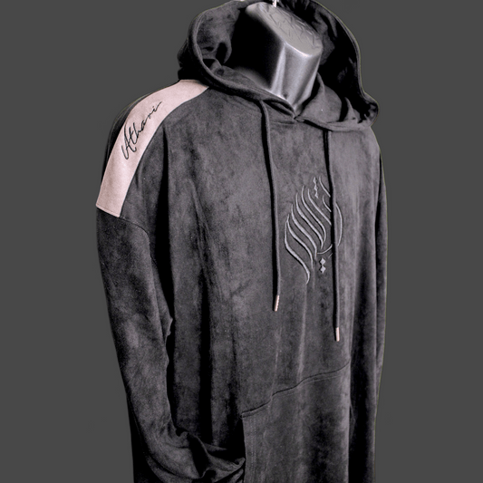 Royal Black Suede Thobe - AthariWear